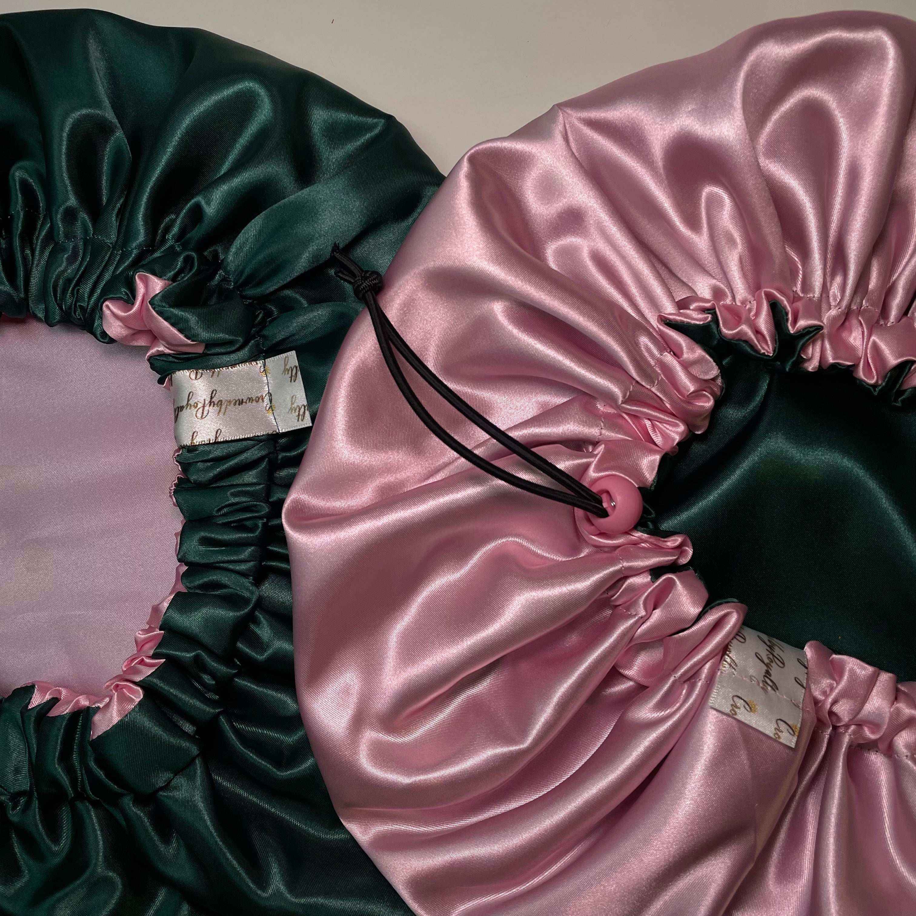 Blush Sage – Reversible Satin Bonnet | Adjustable & Versatile Hair Protection