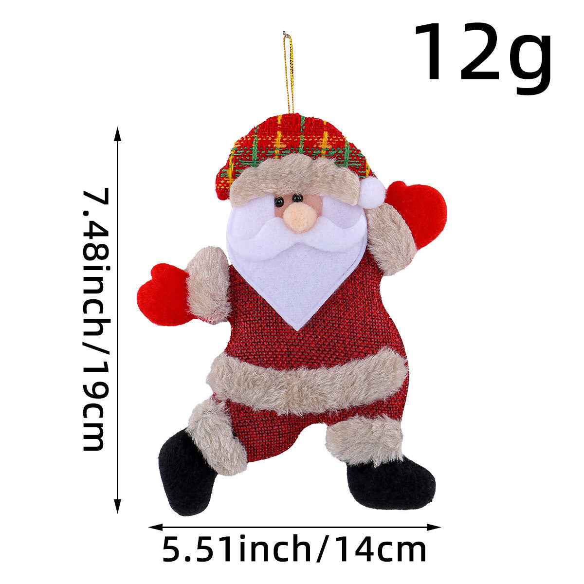 Festive Christmas Tree Ornaments - Santa, Snowman, Reindeer & Bear Figures With Red & White Scarves, Golden Balls & Red Bows - Perfect For Holiday Decor, Christmas Decorations