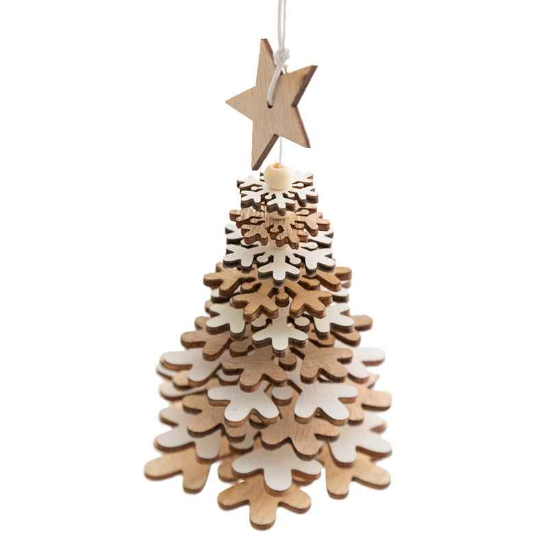 Wooden Christmas Tree Bell Pendant Room Living Room