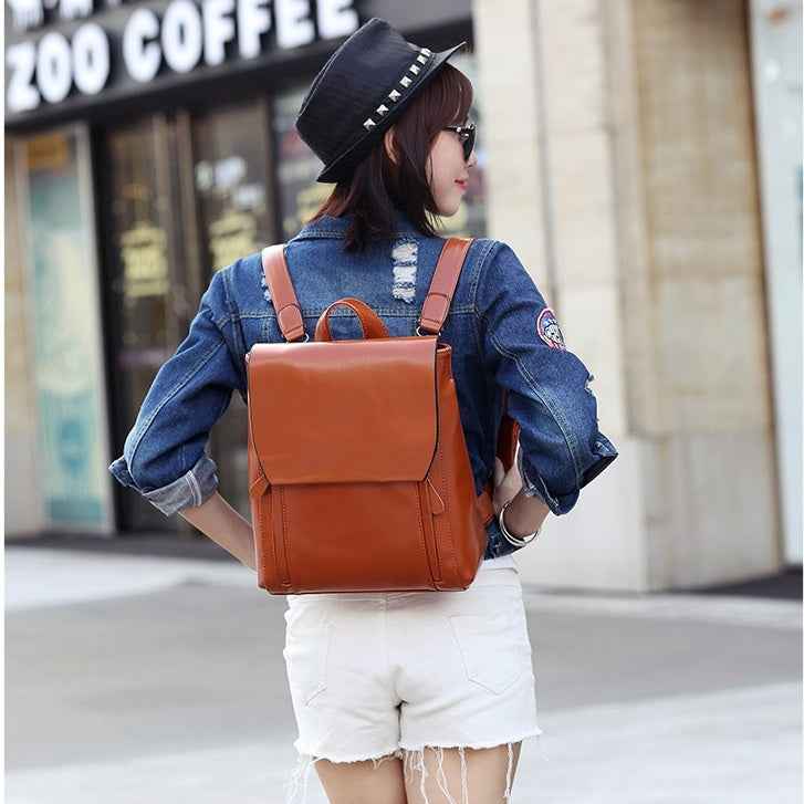 Women Backpack Cross Body Shoulder Bag Genuine Leather Girls School Female Natural Skin Book Laptop Rucksack Messenger Bags