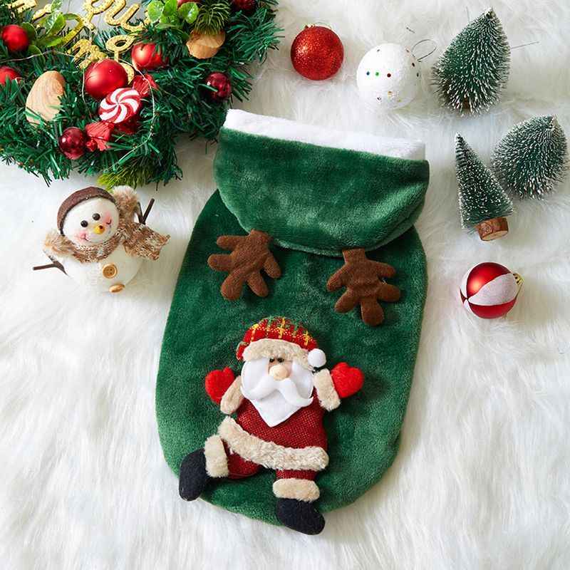Christmas Dog Clothes Autumn And Winter Flannel Cats Dogs Hoodies Pet Clothes For Small Medium Dogs Christmas Dog Cat Costume