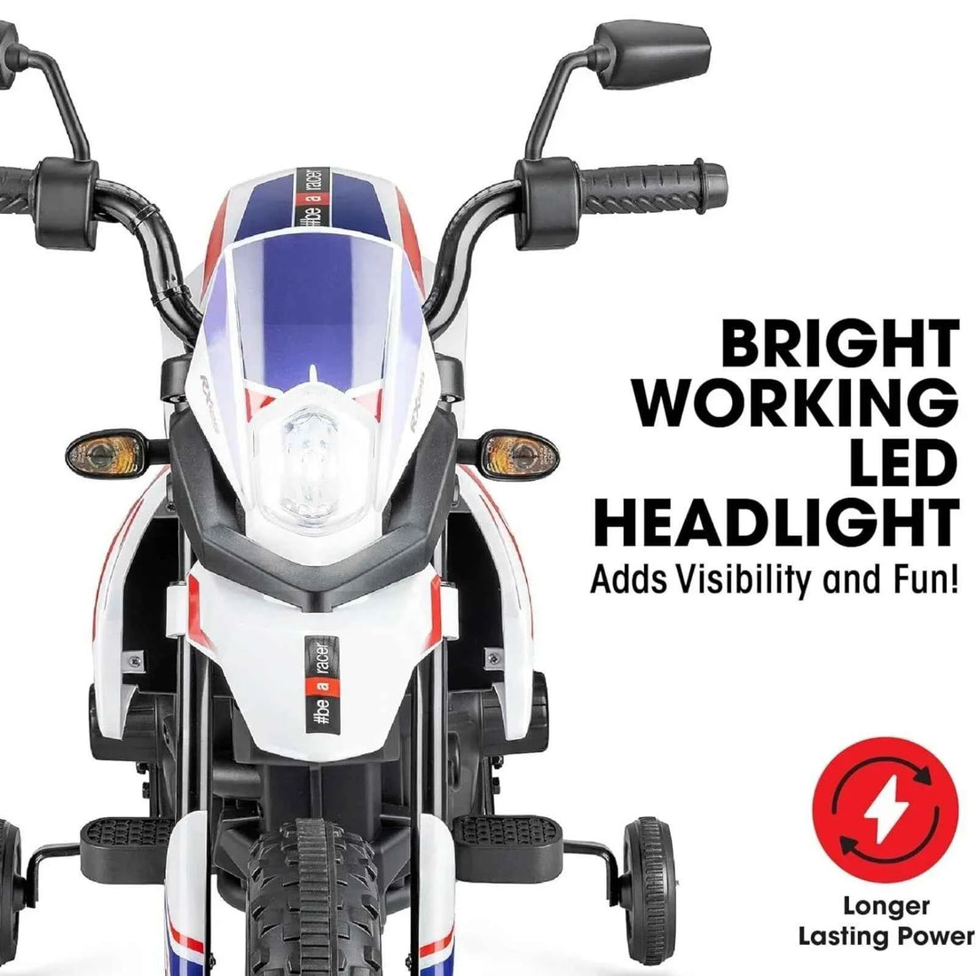 Xootz Aprilia 12V Electric Motorbike Ride On with Lithium Battery - White