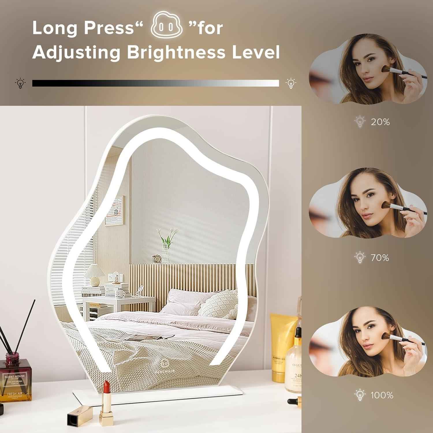 Vanity Makeup Mirror with Lights Cloud Shape 45x55cm FENCHILIN