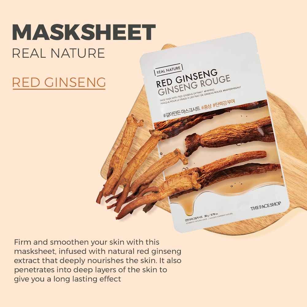 THE FACE SHOP Real Nature Face Mask Red Ginseng 20g