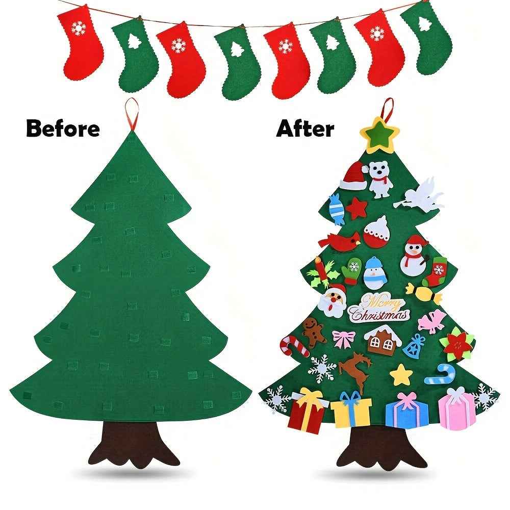 Felt Christmas Tree Or Snowman Holiday Decoration, Perfect For Homes, Classrooms, Offices, And Party Venues, Versatile Seasonal Decor, Festive Wall Art, Christmas Decorations, Best For Christmas, Ch