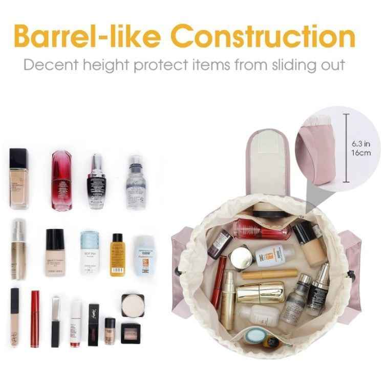 Barrel Drawstring Makeup Bag Large Capacity Women&