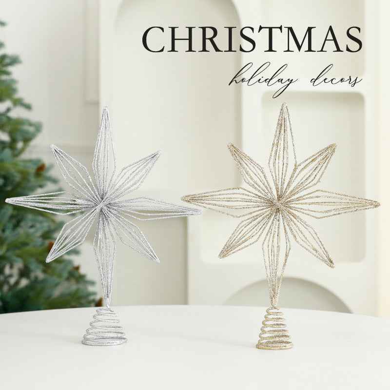 Eight Awn Star Champagne Christmas Decoration Ornaments