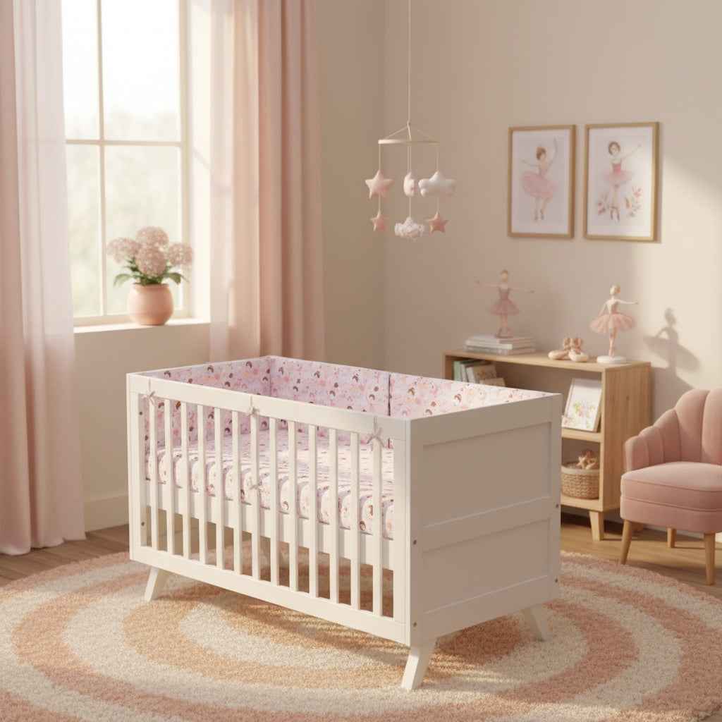 FORREST 3 Piece Reversible Cot Bed Set – Organic Cotton Baby Bedding - Fairy