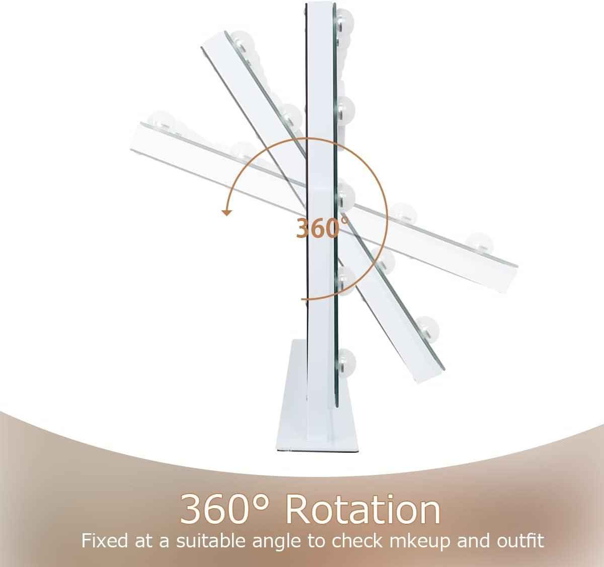 Makeup Mirror Hollywood Vanity Lights 360 Degree Rotation 23‘’x18&