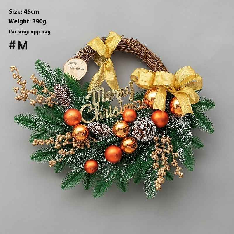 Christmas Decoration Upside Down Christmas Tree Horn Rattan Christmas Wreath