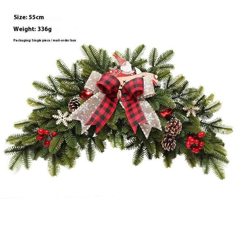 Christmas Decoration Upside Down Christmas Tree Horn Rattan Christmas Wreath
