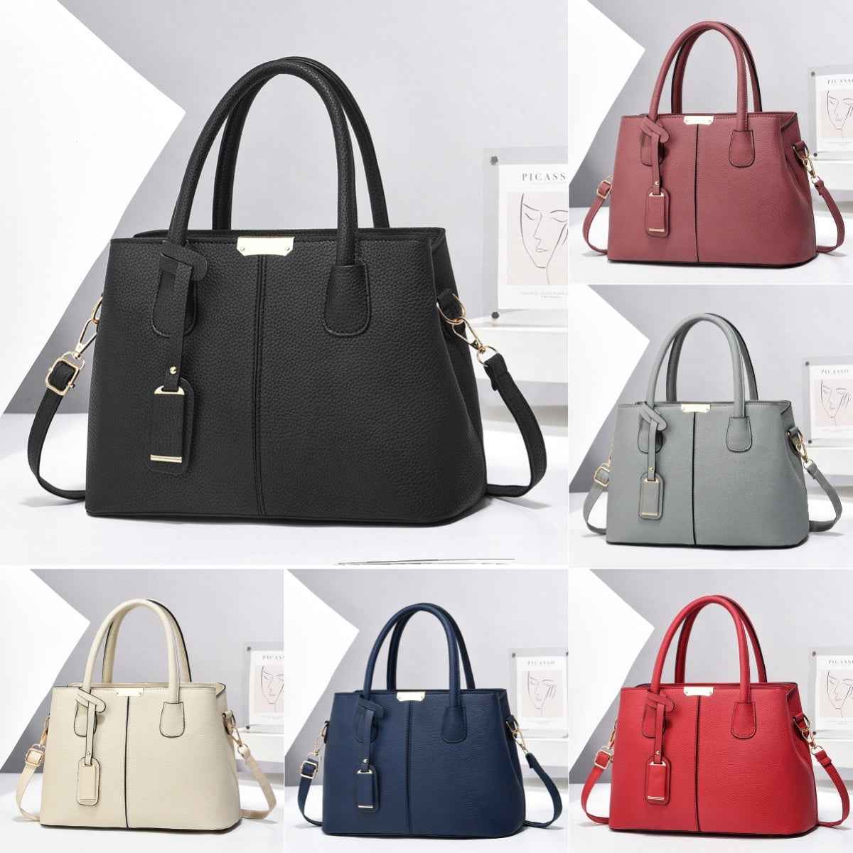 Women PU Leather Handbags Ladies Large Capacity Tote Bag Female Square Shoulder Bags New Fashion Crossbody Bags