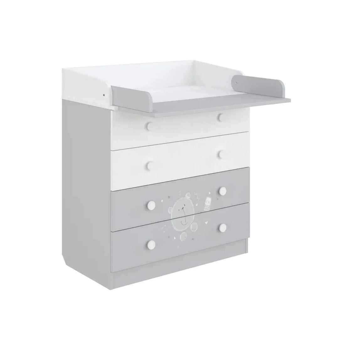 Shefa Kids 800 Teddy Changing Dresser - Grey/White