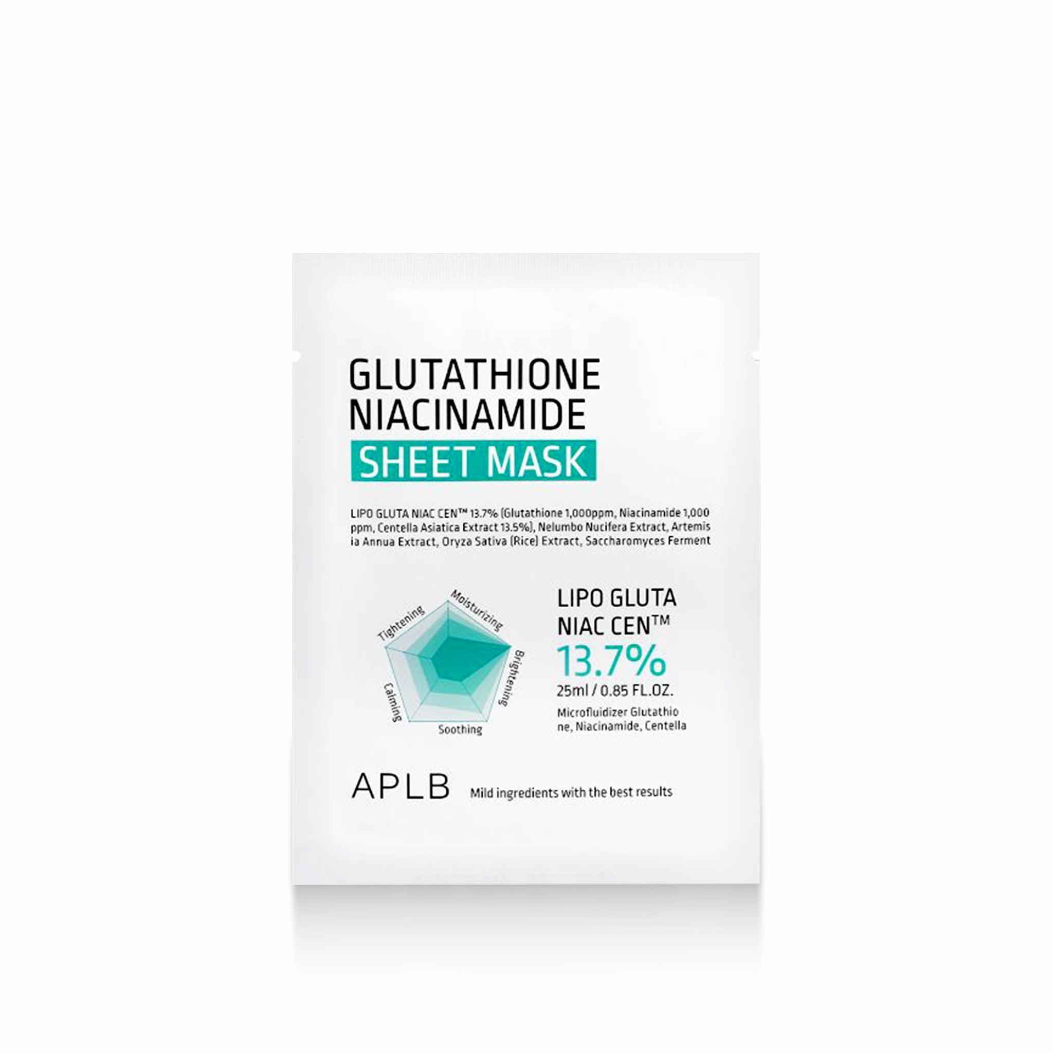 APLB Glutathione Niacinamide Sheet Mask 25ml