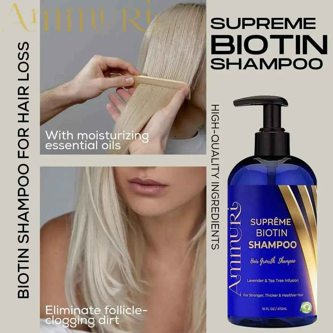 Ammuri Biotin DHT Blocker Shampoo - Sulfate-Free Hair Loss Treatment 473ml