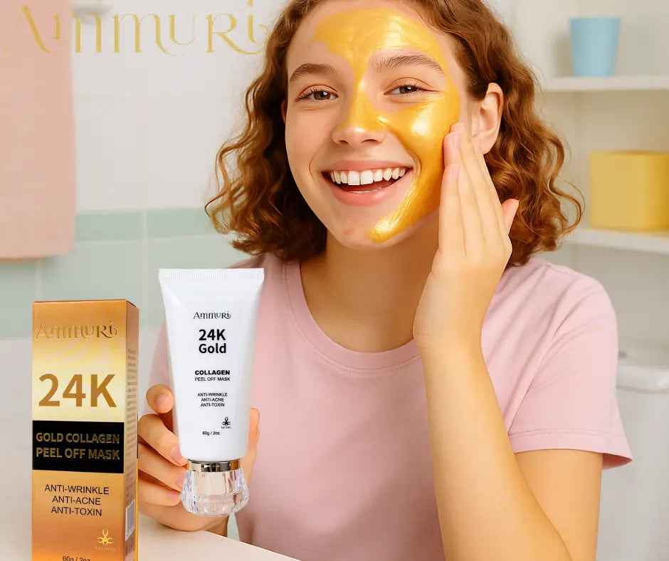 Ammuri 24K Gold Collagen Face Mask Peel Off - Luxury Anti-Aging Treatment 60g