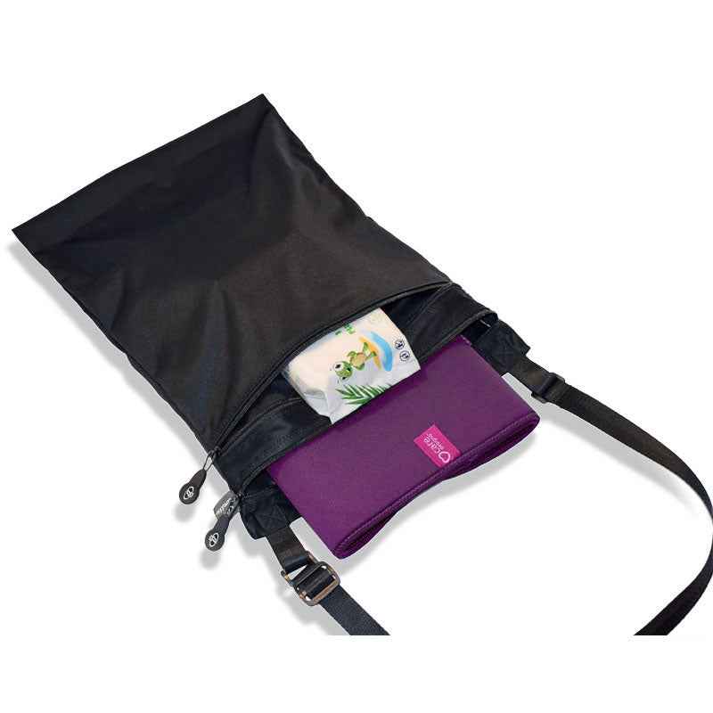 Adult Changing Mat and Waterproof Bag Set - Aubergine/Black