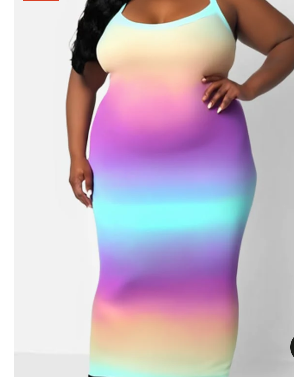 Multicoloured midi dress