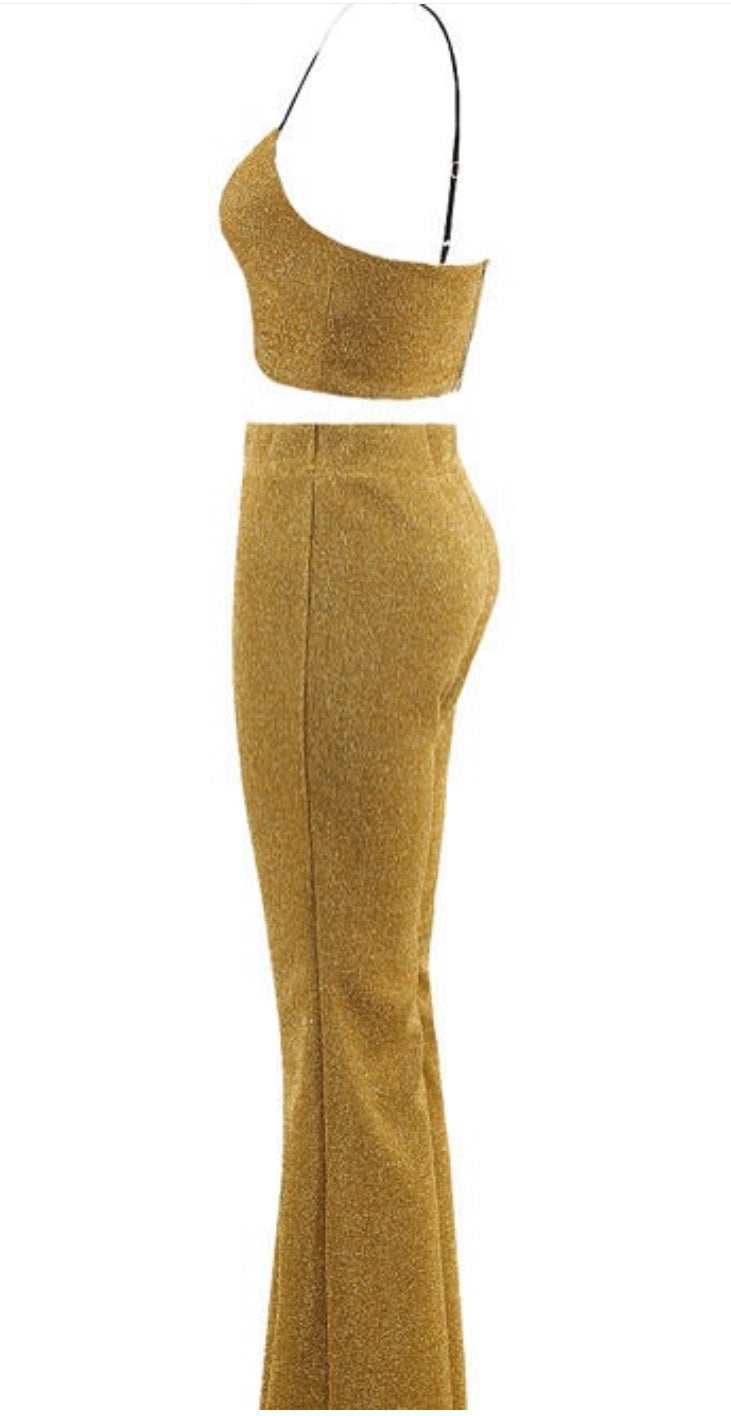 Gold glitter two piece