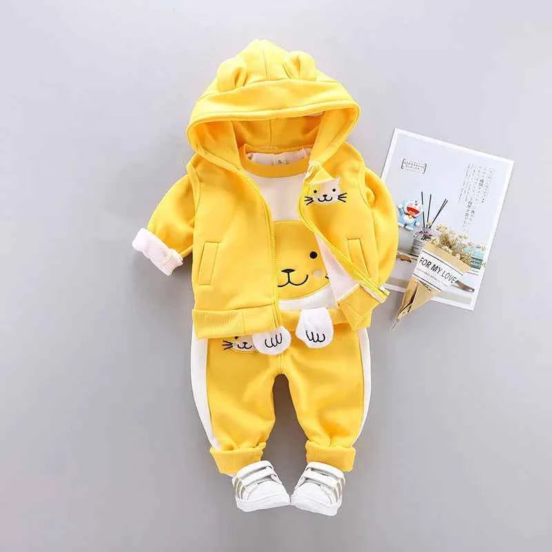 3pc/Set Animal Bear Baby Set For Newborn Winter Infant Clothing Sets Super Keep Warm Baby Girl Clothes Kids Sport Suit Outfits