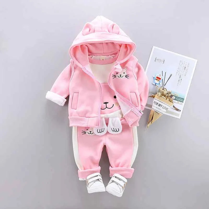 3pc/Set Animal Bear Baby Set For Newborn Winter Infant Clothing Sets Super Keep Warm Baby Girl Clothes Kids Sport Suit Outfits