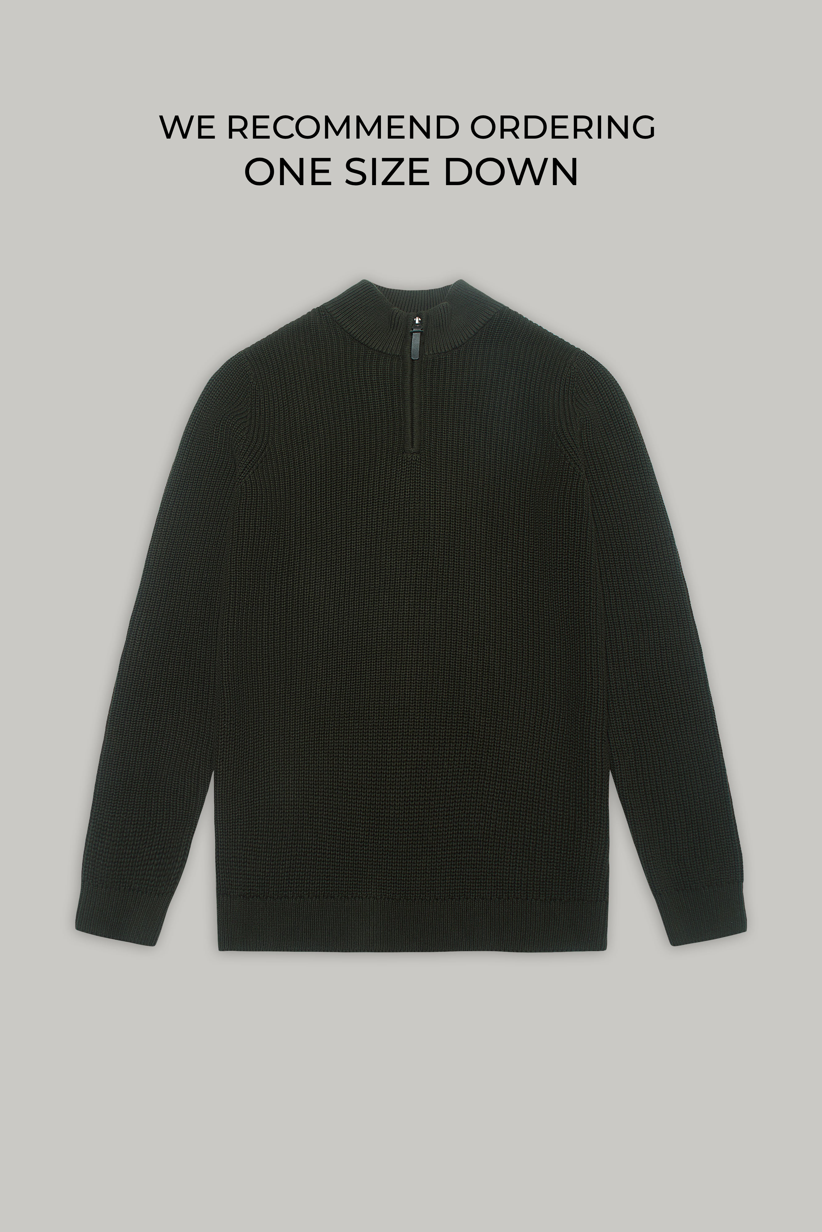 J Hailey Quarter Zip Knit - Dark Sage