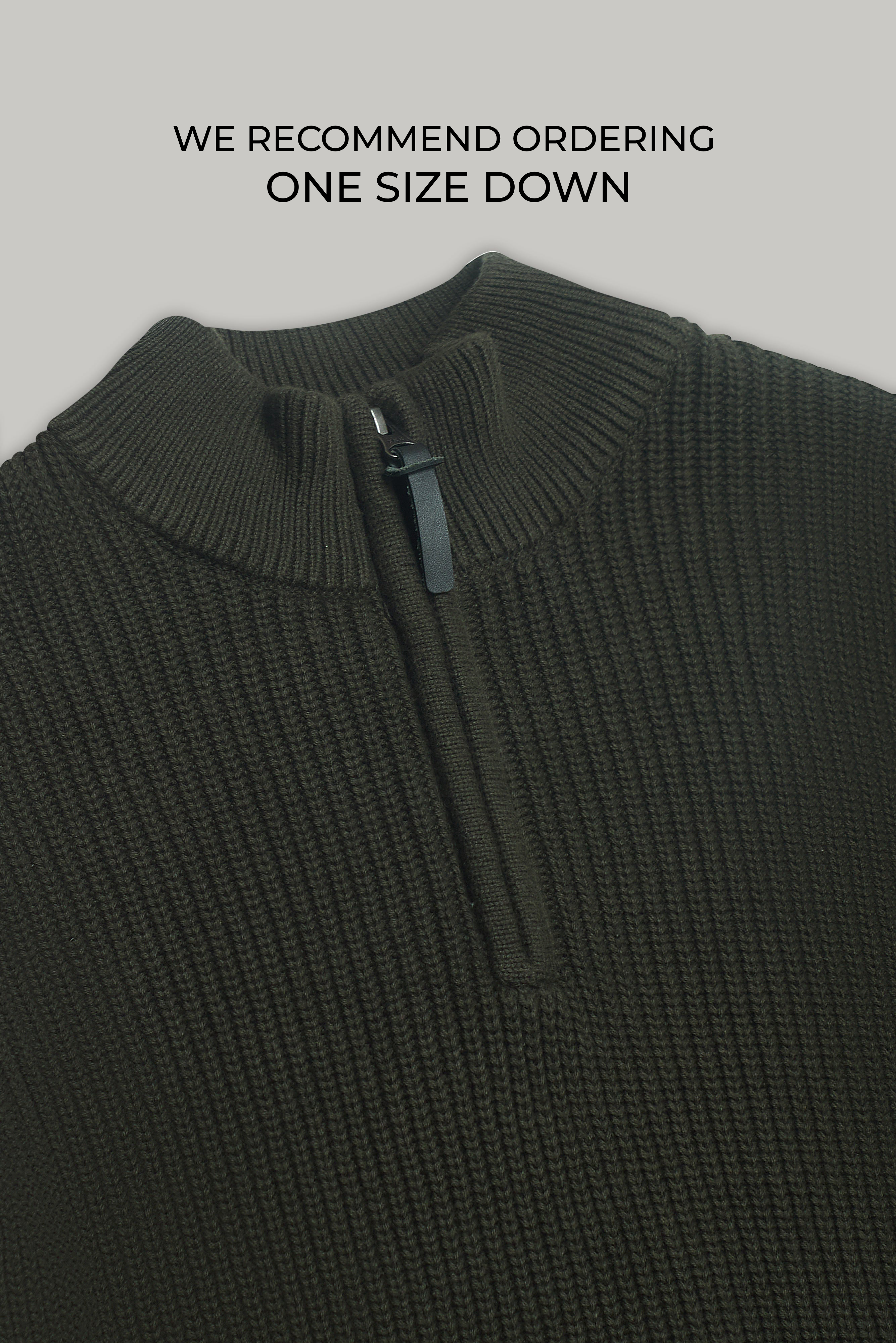 J Hailey Quarter Zip Knit - Dark Sage