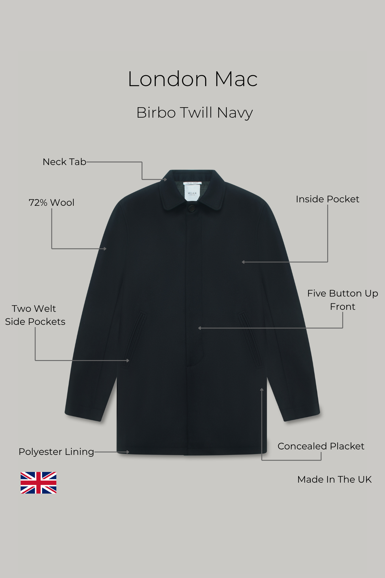 London Mac - Birbo Twill Navy