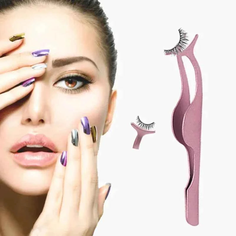 False Eyelash Tweezers Fake Eye Lash Applicator Eyelash Extension Curler Nipper Auxiliary Clip Clamp Makeup Forceps Tools supply