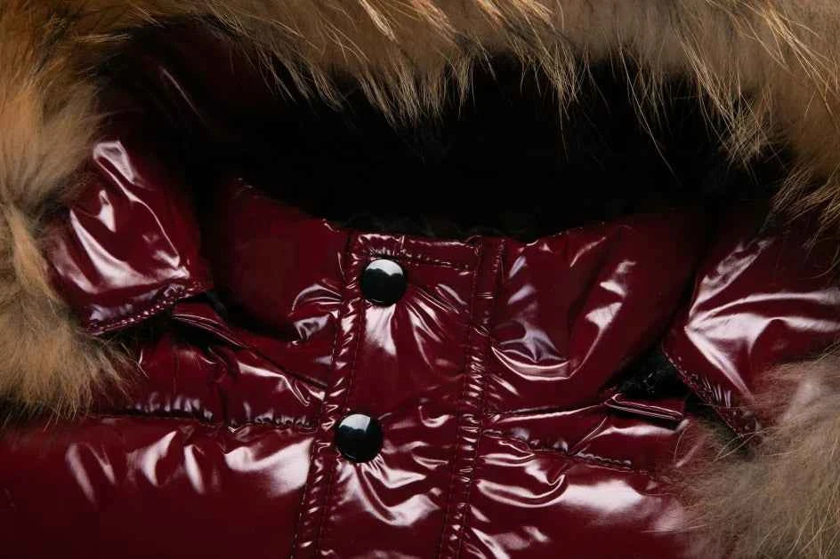 Kids Winter Down Jacket For Real Fur Waterproof Shiny Thick Warm Jackets