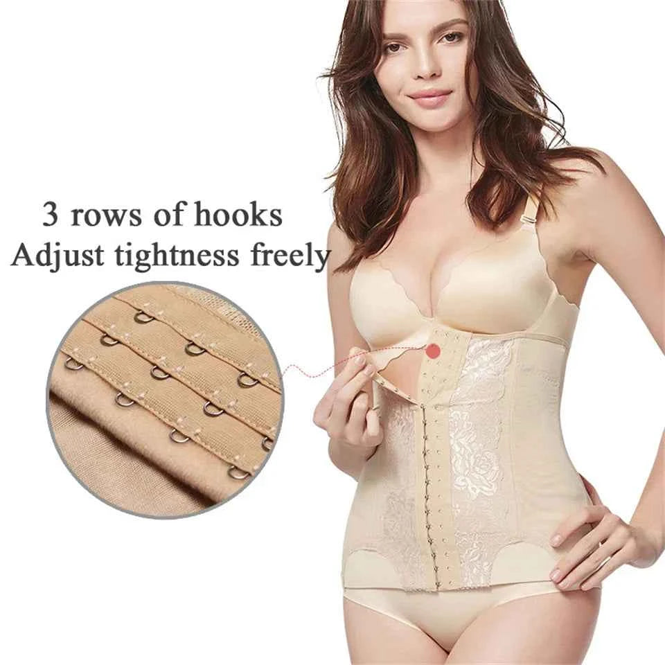 Mesh Embroidered Corset Body Shaper faja Waist Trainer Original Colombian Girdles For Women Belly Tightening Control Shapewear