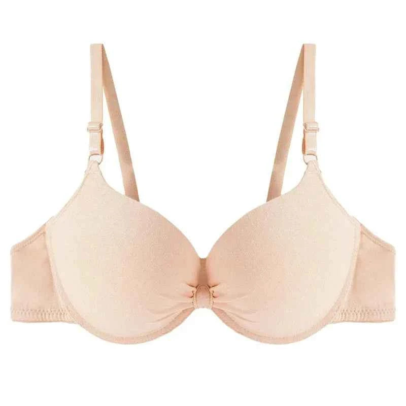 Bras Sexy Women Cotton Gathered Bra Deep V Underwire Ladied Brassiere Push Up Lingerie Solid Bras Backless Intimate Underwear