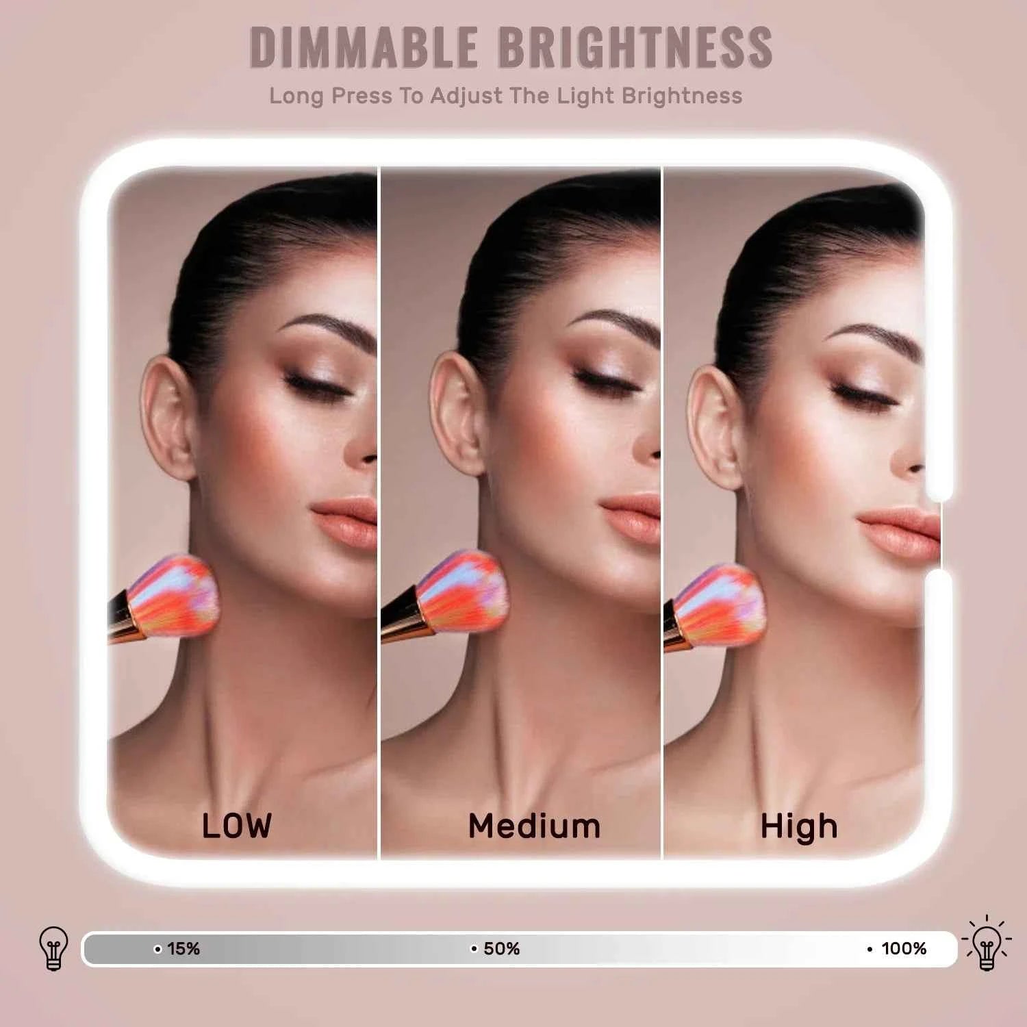 Travel Makeup Bag With LED Lighted Mirror, Makeup Train Case With Adjustable Dividers For Home,Gift,Vacation