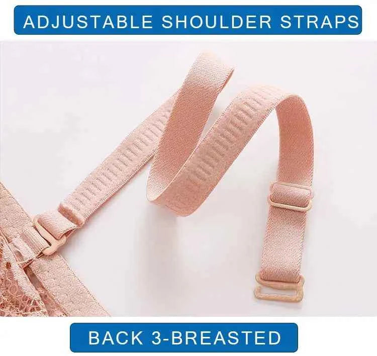 Lace Bra for Women Big Cup 1/2 Sexy Floral Underwire Underwear Ladies Push Up Thin Bra Half Cup 36-42C Black Gather Brassiere