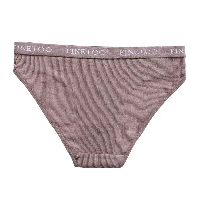 FINETOO 4Pcs Cotton Striped Underwear Women&