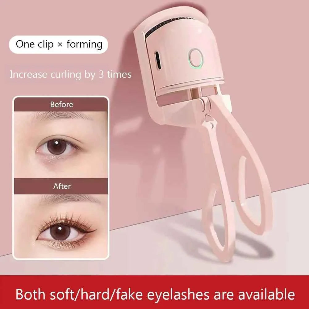 Electric Heated Eyelash Curler Eyelashes Curls Thermal Eyelash Curler USB Rechargeable Mini Long Lasting Makeup Tool Beauty Tool