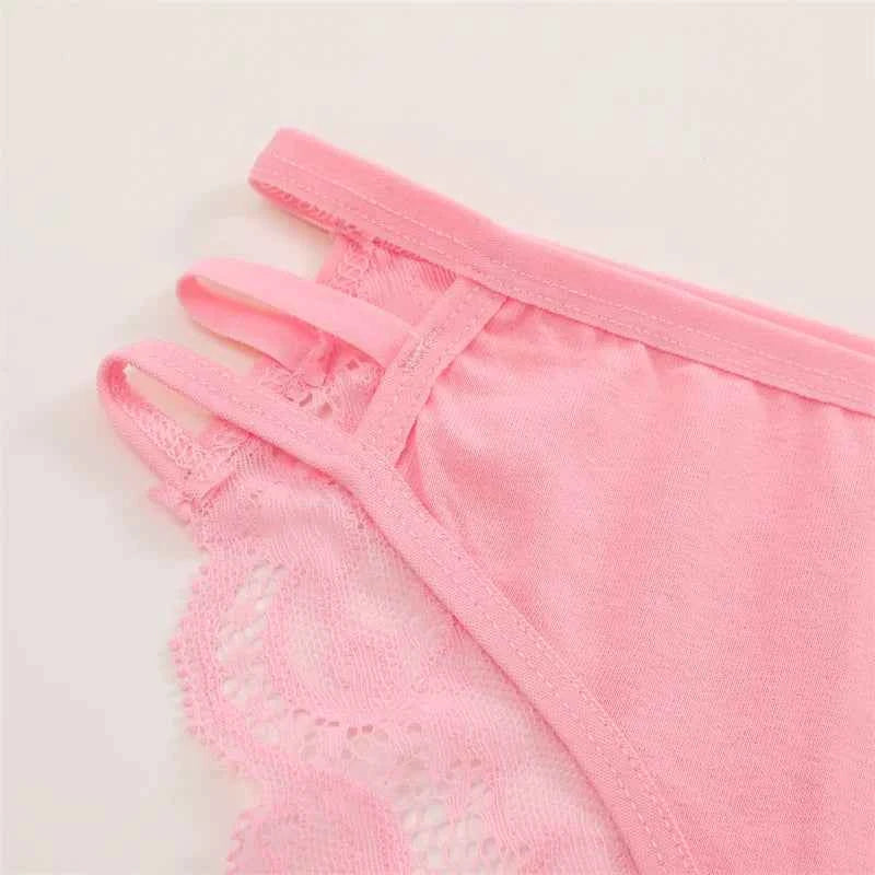 3PC/Set Women Sexy Lace Panties Low Rise Hollow Out Briefs Floral Transparent Underwear for Feamale Elastic Straps Soft Lingerie