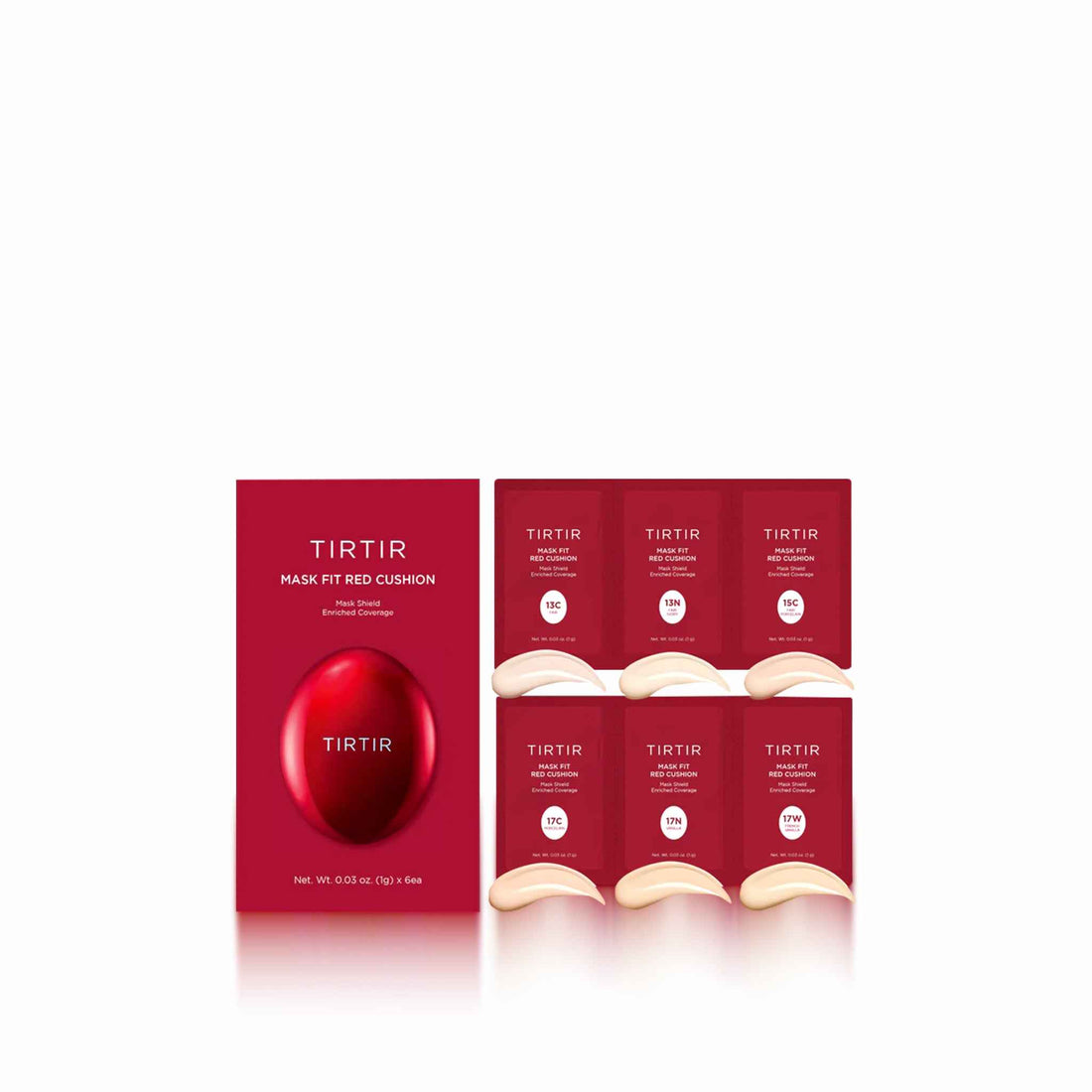 TIRTIR Mask Fit Red Cushion 6 Shade Trial Kit – 5 Tone Ranges 33-34