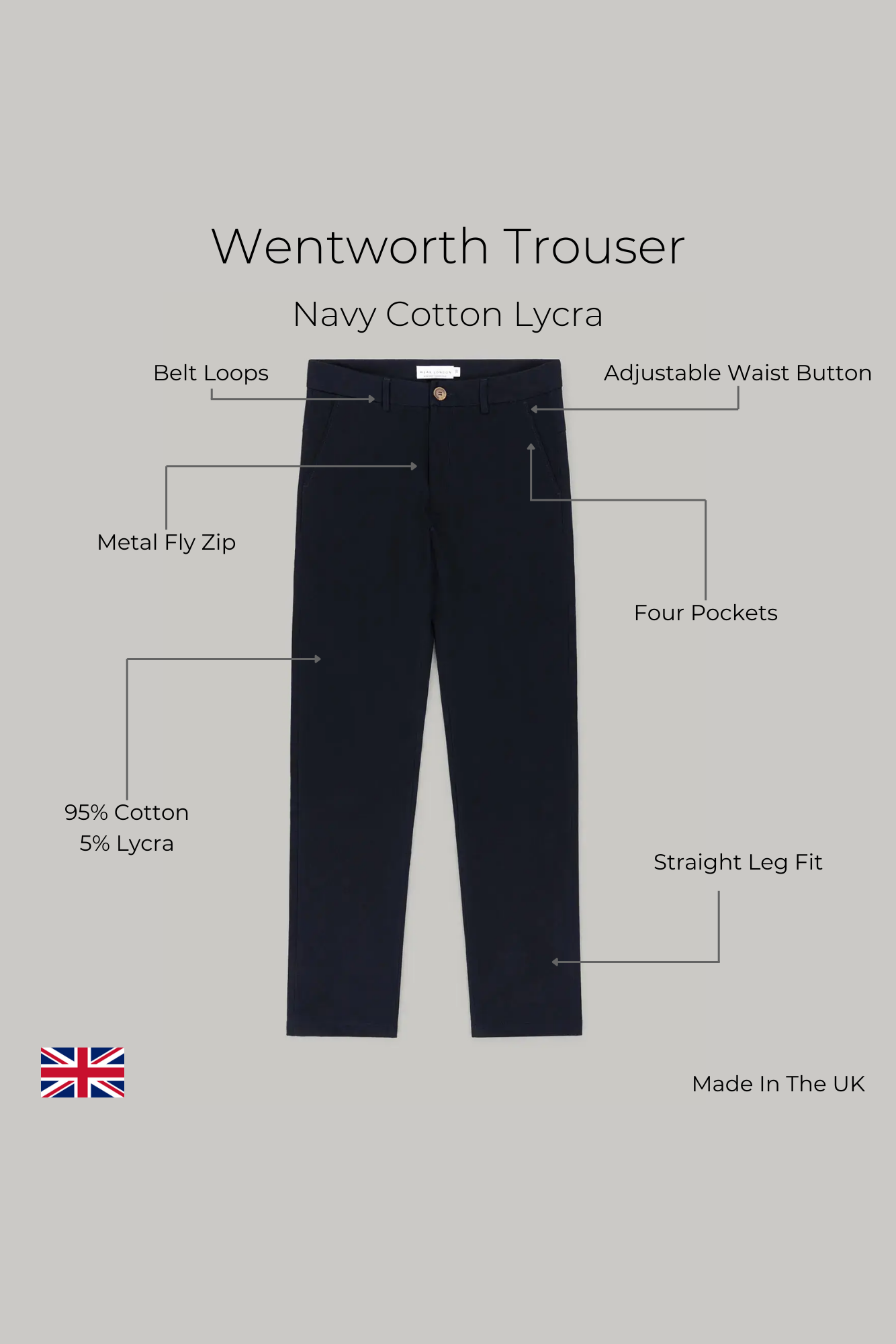 Wentworth Trouser - Navy Comfort Stretch