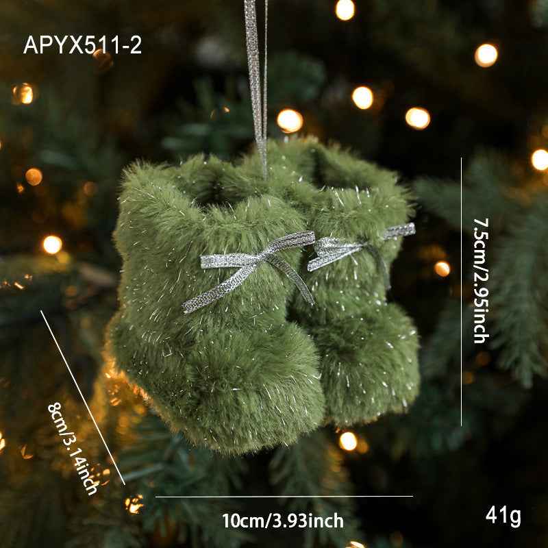 Plush Christmas Small Boots Creative Decoration Christmas Tree Pendant