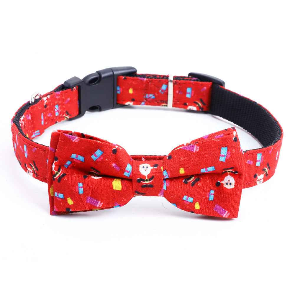 Christmas Pet Collar Medium And Large Dog Bow Collar