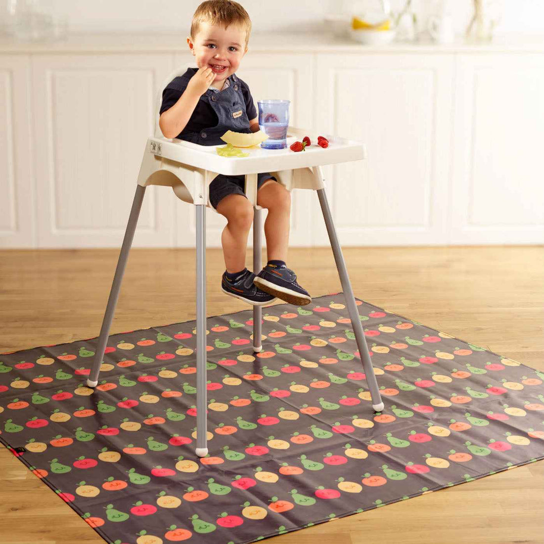 Wipeezee Splash Mat - Grey Happy Fruit