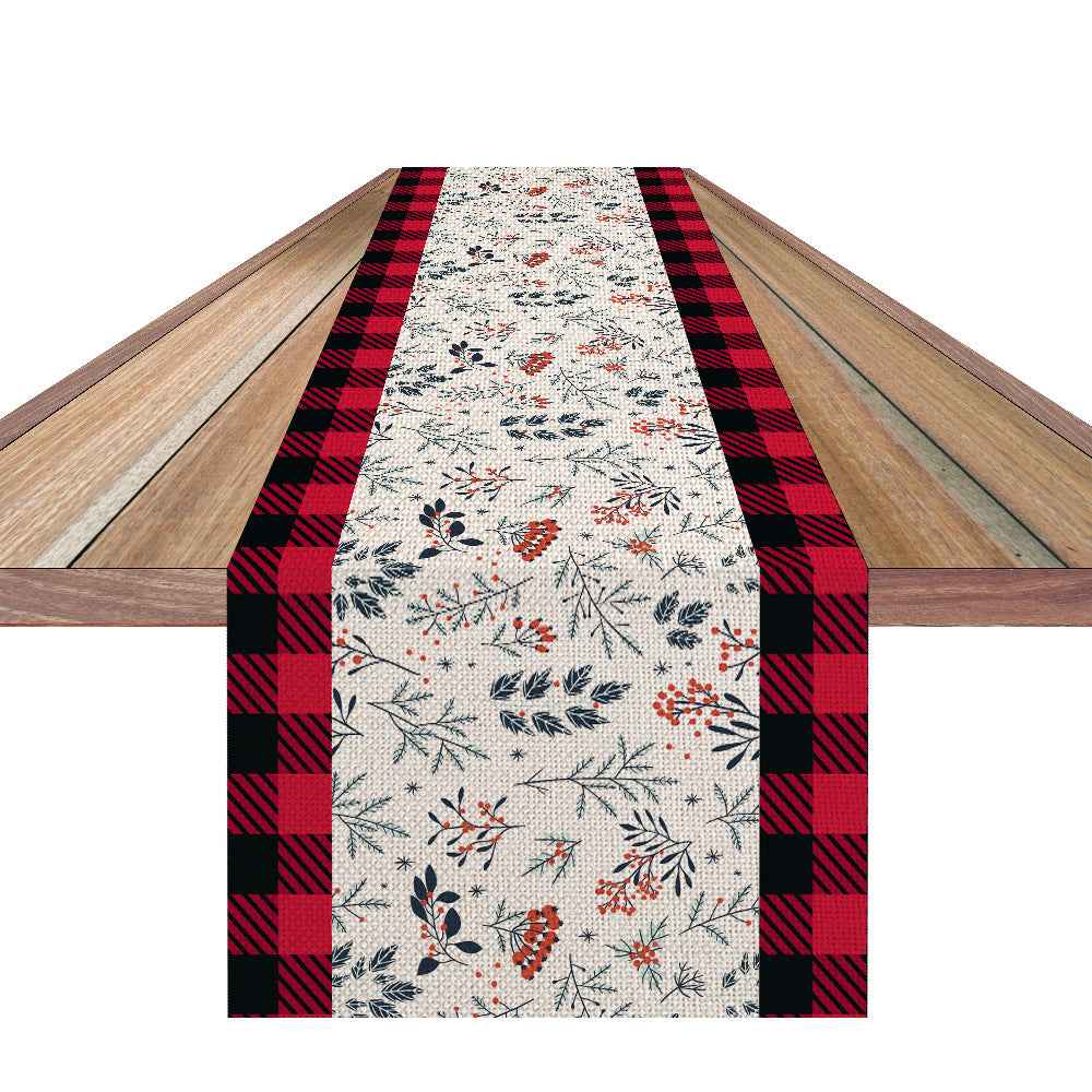 Christmas Table Runner Plaid Pattern