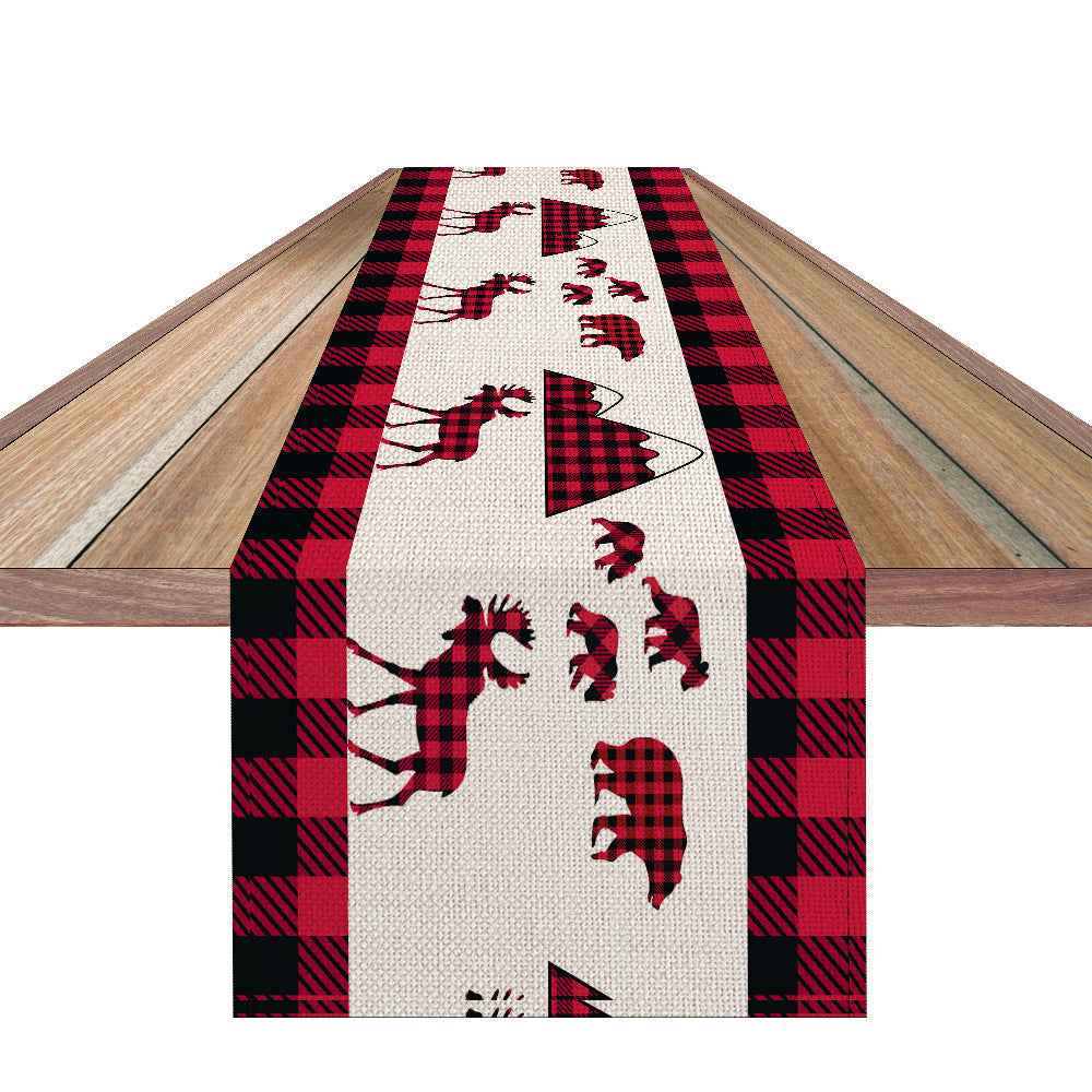 Christmas Table Runner Plaid Pattern