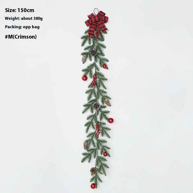 Christmas Decoration Upside Down Christmas Tree Horn Rattan Christmas Wreath