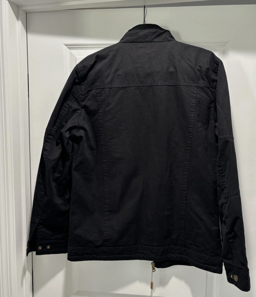 Mens Cotton Harrington Jacket Classic Lightweight Coat Black XXL WenVen