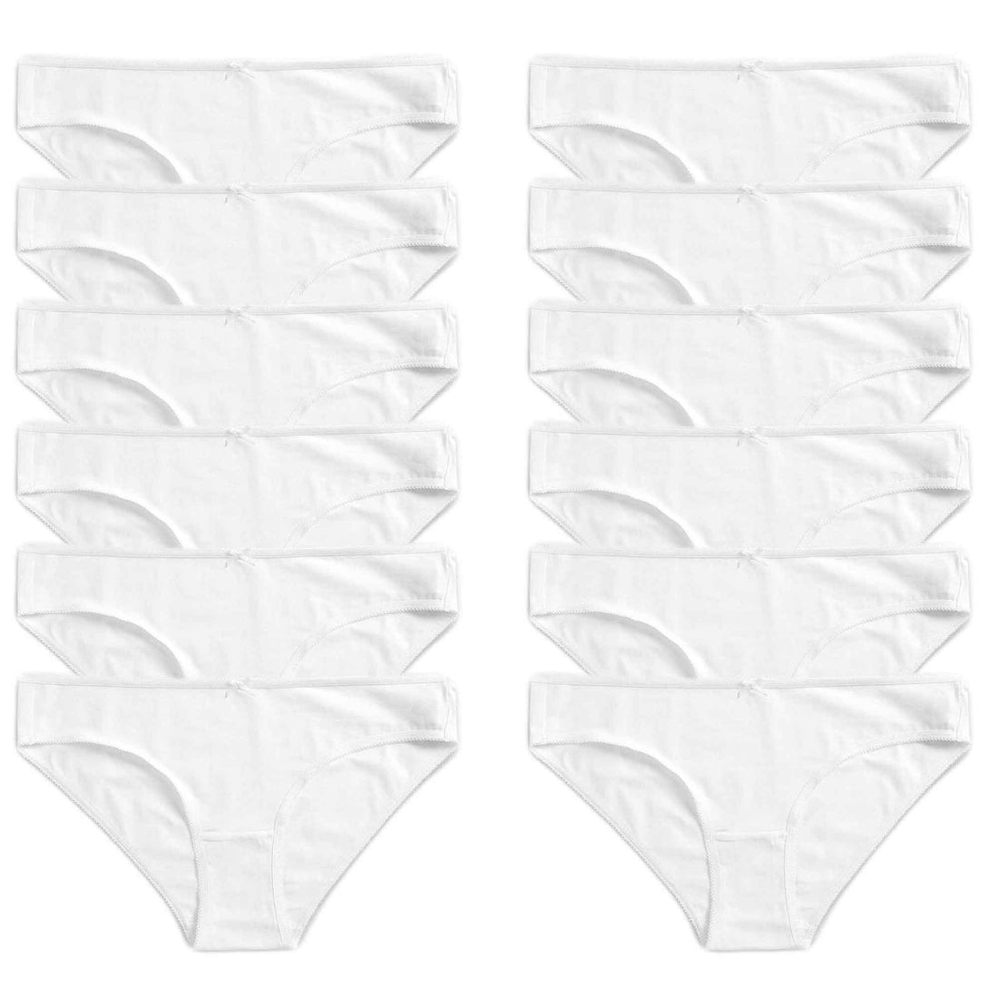 Pack of 12 Womens 100 Percent Cotton High Leg Bikini Briefs Comfortable Stretch Waistband Hypoallergenic Breathable Underwear Multipack Black White UK Sizes 10-20 by Daisy Dreamer