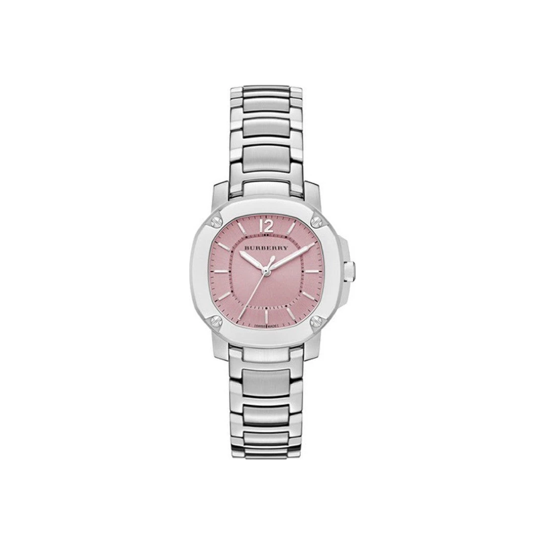 Burberry The Britain Pink Dial Silver Steel Strap Watch for Women - BBY1704