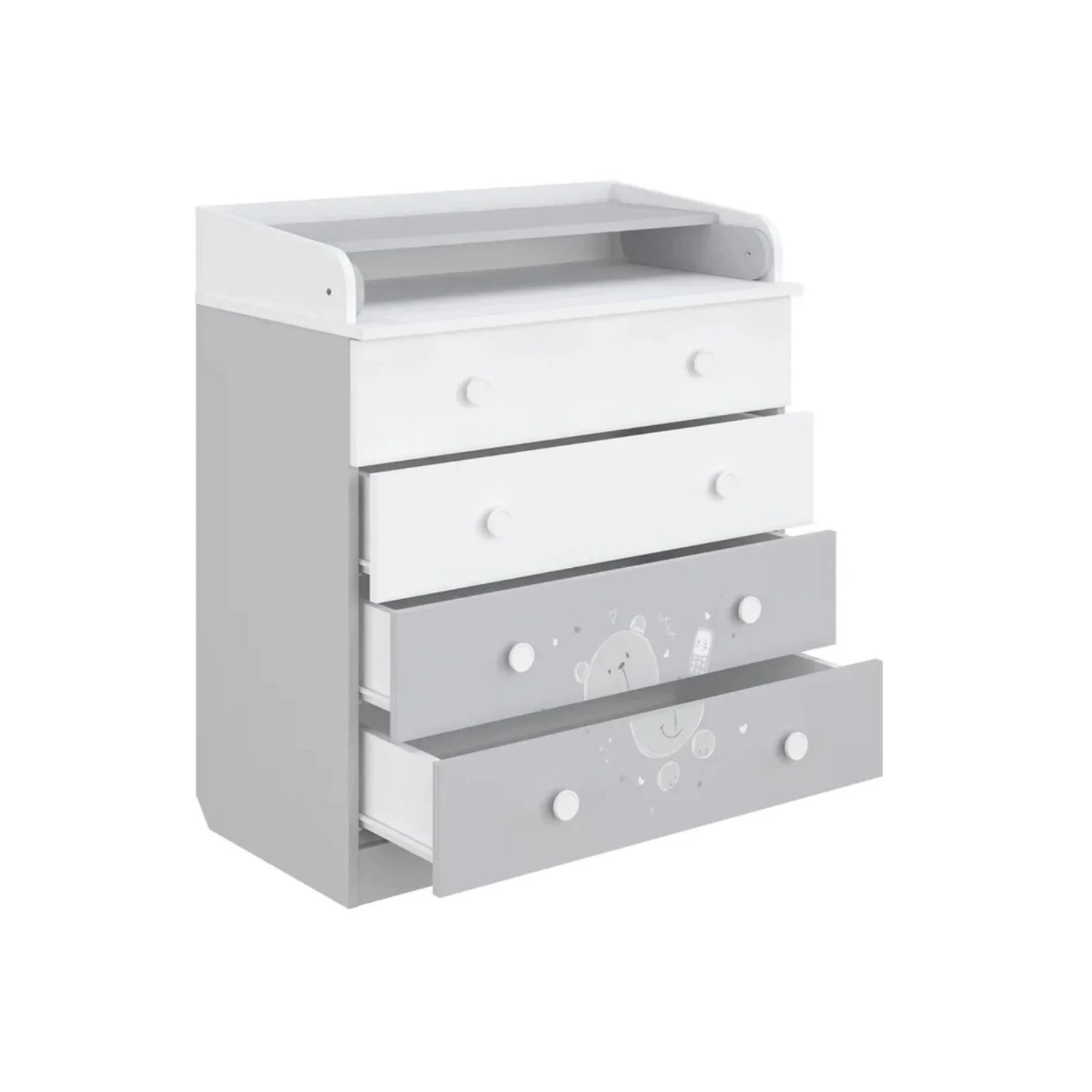 Shefa Kids 800 Teddy Changing Dresser - Grey/White