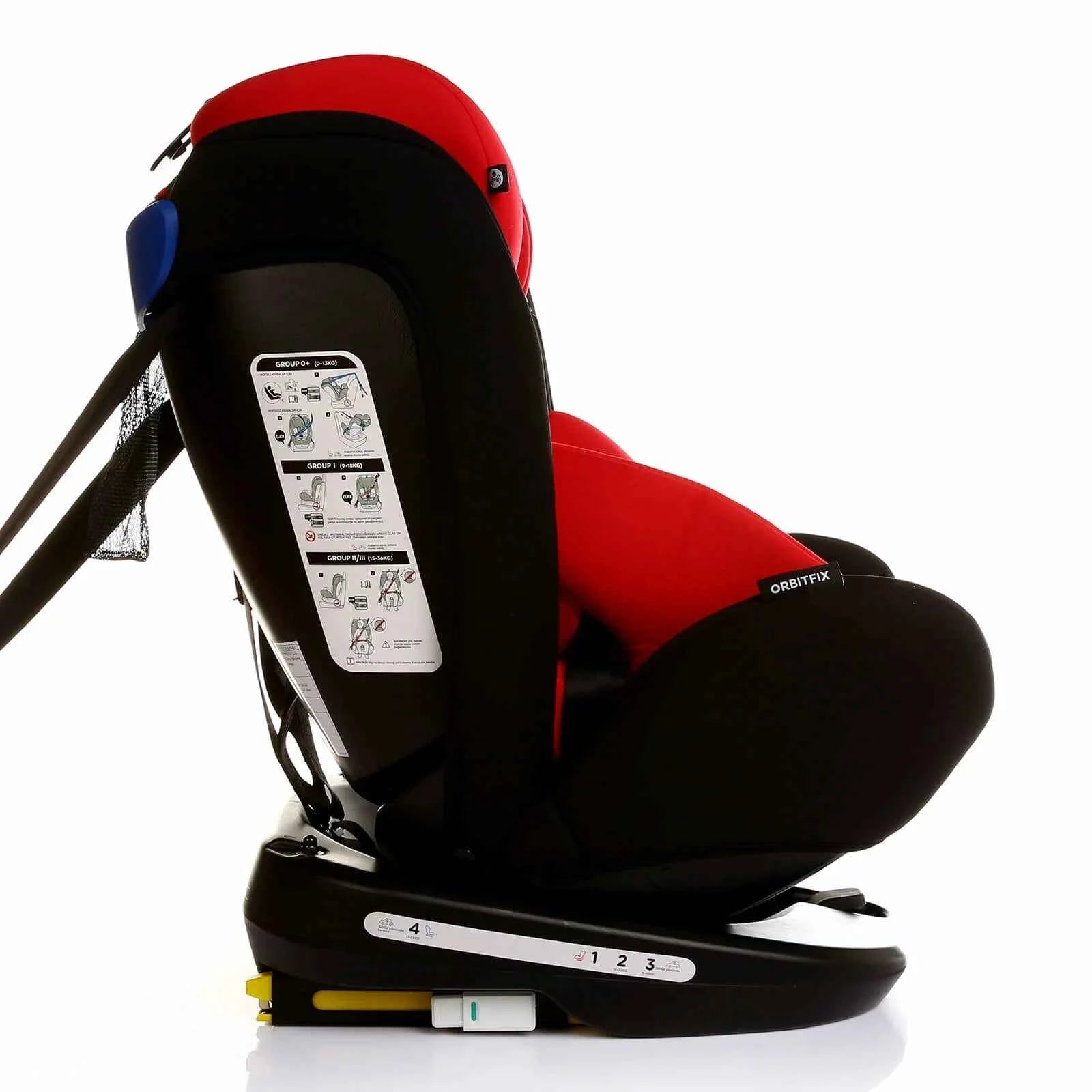 baby plus Orbitfix Group 0+/1/2/3 (Birth to 12 Years) Car Seat - Black Red